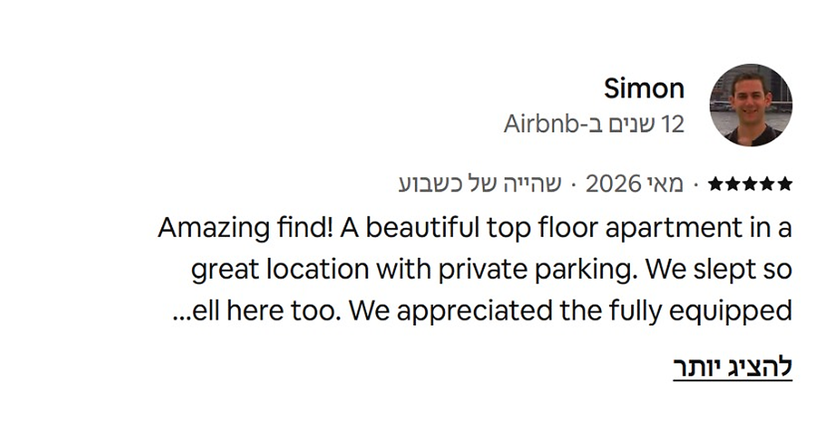 Airbnb review - Simon