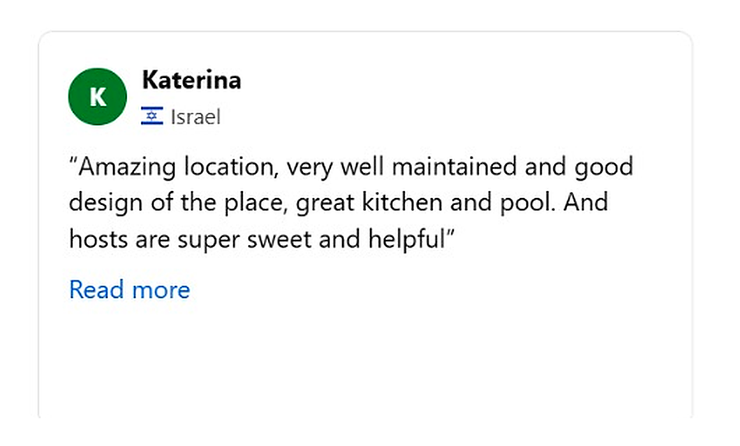 Booking.com review - Katerina
